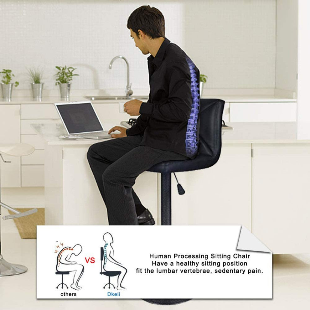 Bar Stools, Modern Black PU Leather Barstools with Back
