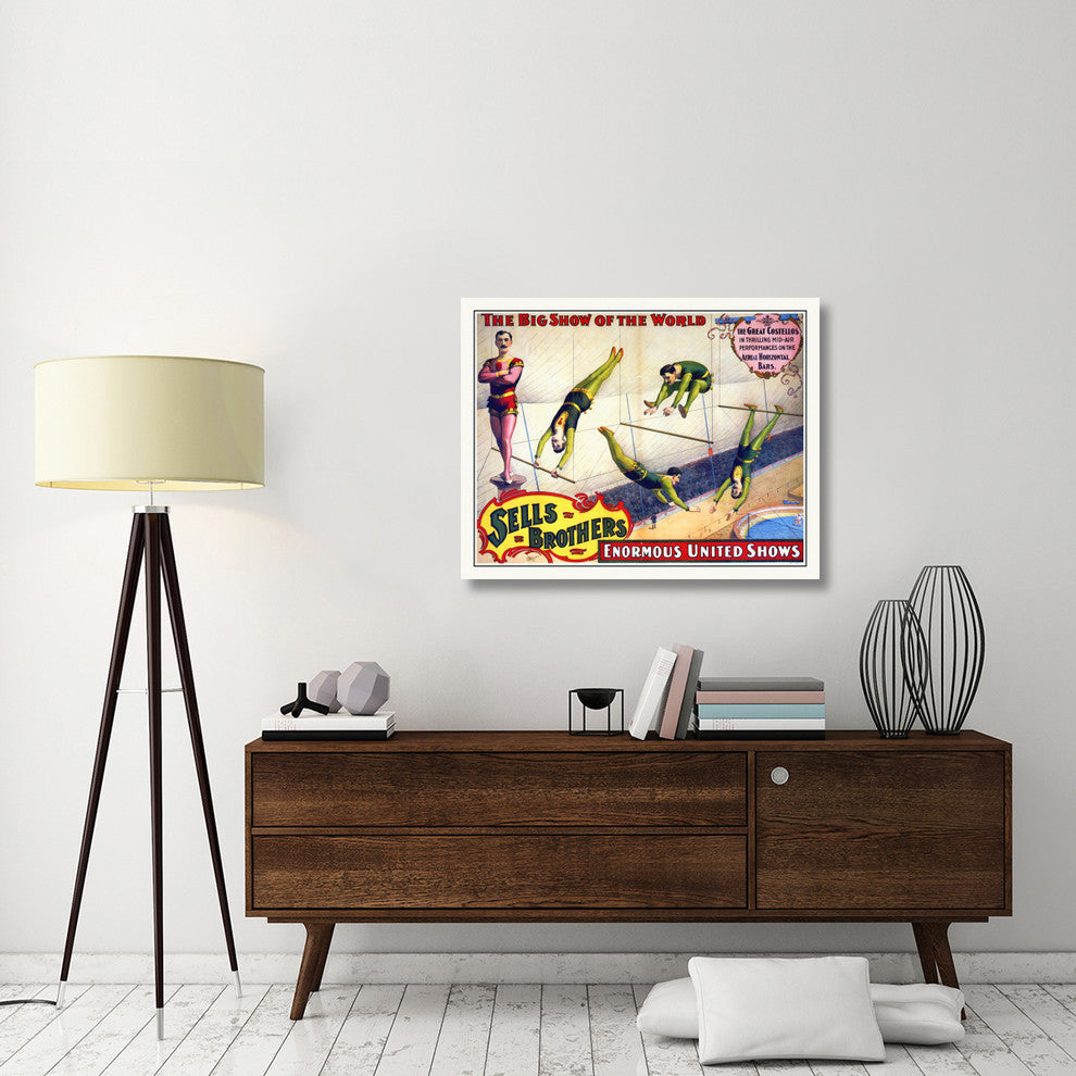 Sells Brothers, The Great Costellos, On The Aerial Horizontal Bars, 40x32