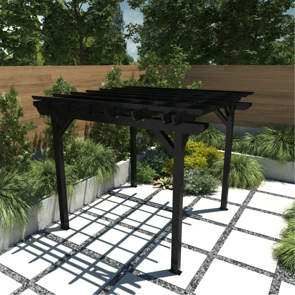 The Sequoia Professional Commercial Grade Ridgecrest 10x10 Pergola, Acorn, Black