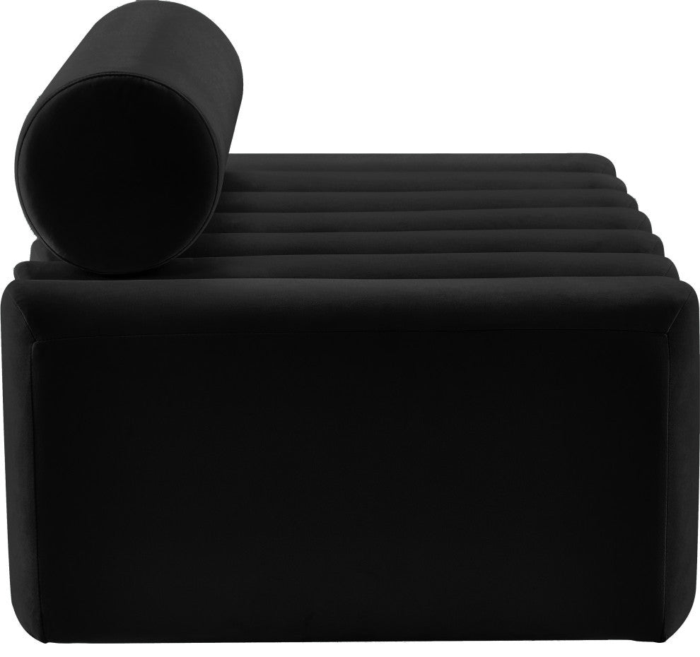 Melody Velvet Upholstered Chair, Black, Loveseat
