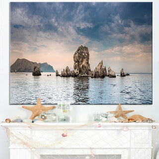 "Crimean Peninsula Seashore Panorama" Seascape Wall Art, 1 Panel, 60"x28"