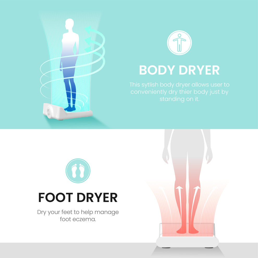 Full Body and Foot Dryer, White