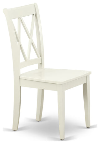 Hlcl5-Lwh-W 5Pc Round 42"Table And 4 Double X Back Chairs