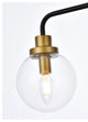 Helen 4-Light Bath Sconce, Black With Brass With Clear Shade