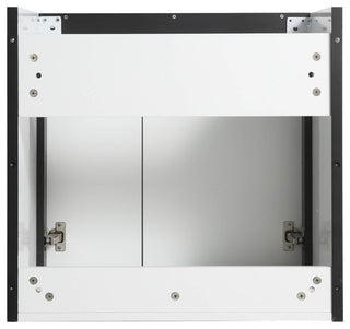 Oakville Wall Mount Bathroom Vanity, White Matte, 24", Black Hardware