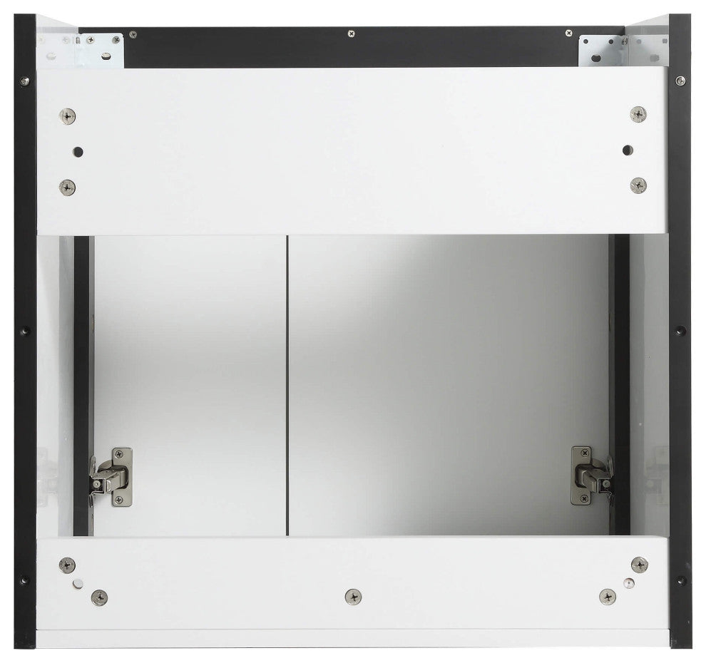 Oakville Wall Mount Bathroom Vanity, White Matte, 24", Black Hardware