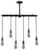 Industrial 6-Light Plumbing Pipe Hanging Metal Pendant Light for Kitchen Island