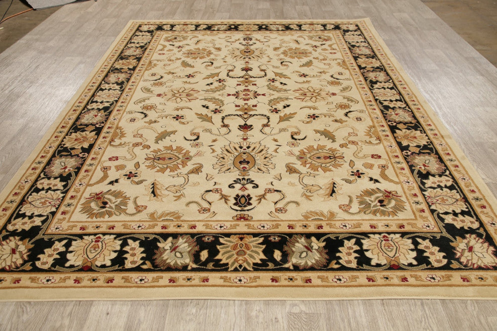 Oushak Oriental Carpet Traditional Turkish Area Rug, Beige, 10'6"x7'10
