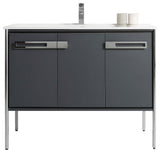 Oakville Bath Vanity, Ceramic Sink, Onix Grey, 42 Inch, Chrome Hardware