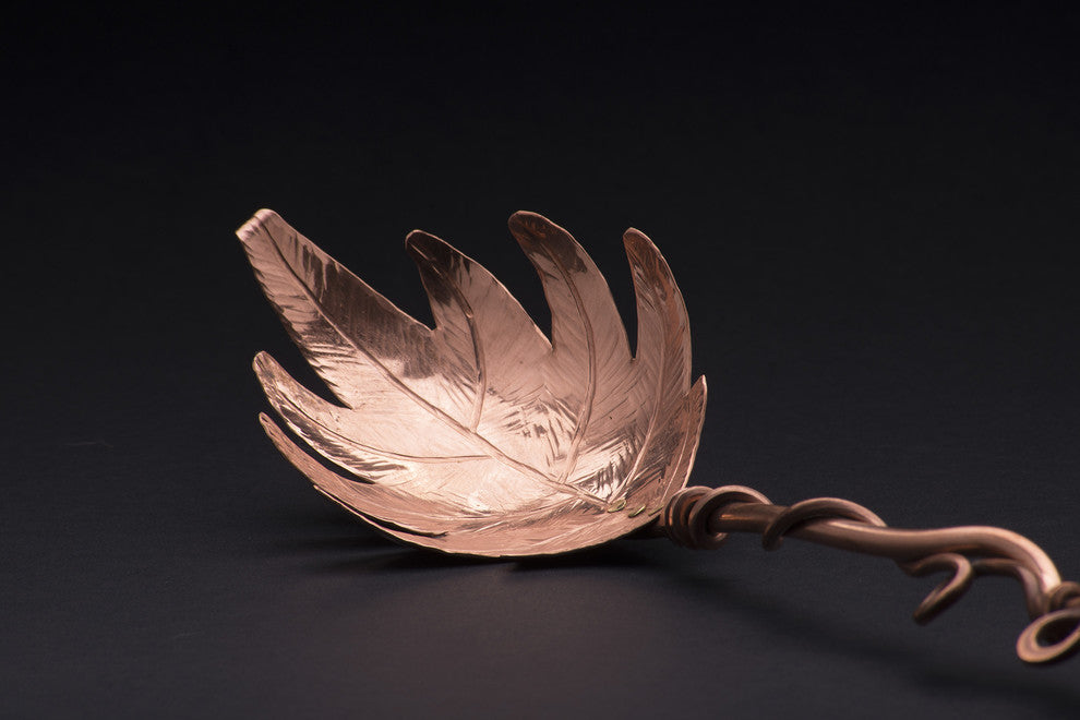 Fern Pasta Server, Copper, Vine Handle