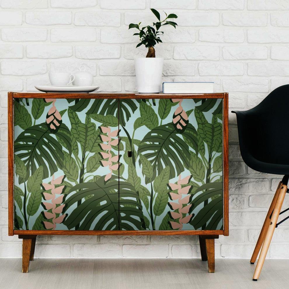 Finlayson Bunaken Peel And Stick Wallpaper, Green/Blue
