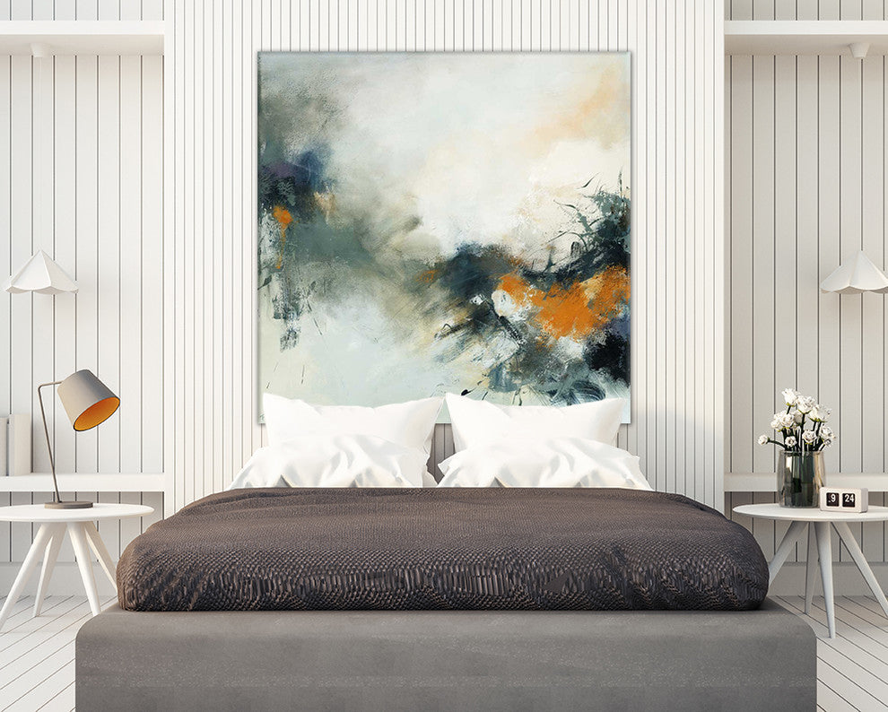 Transition Fine Art Giant Canvas Print, Gray, Orange, 54"x54"