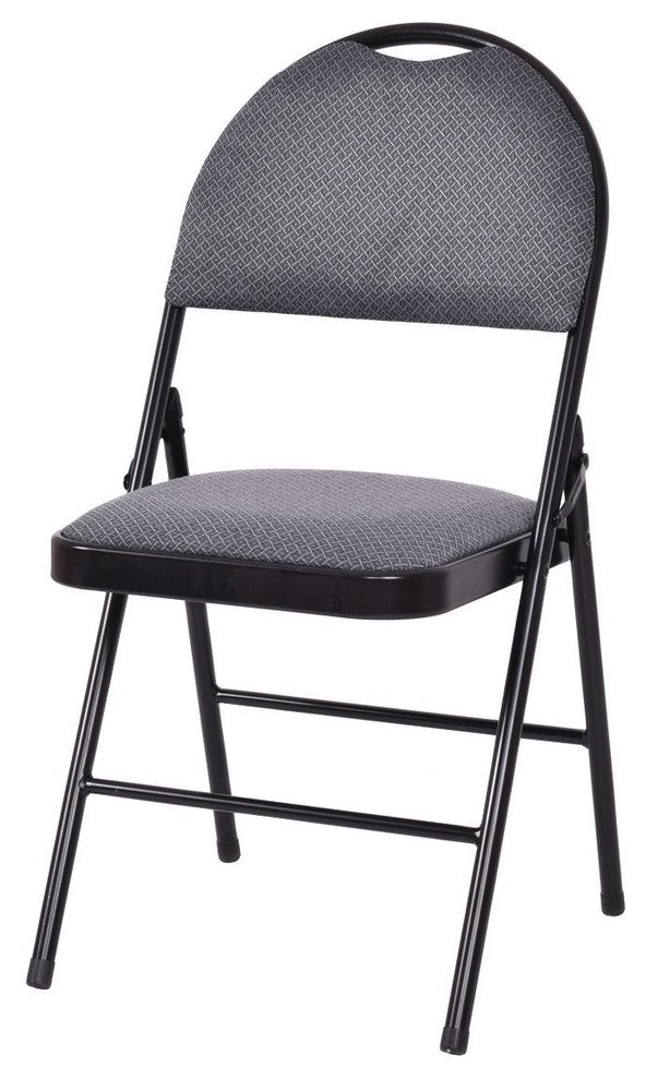 Modern Style Set of 6 Folding Fabric Upholstered Metal Chairs
