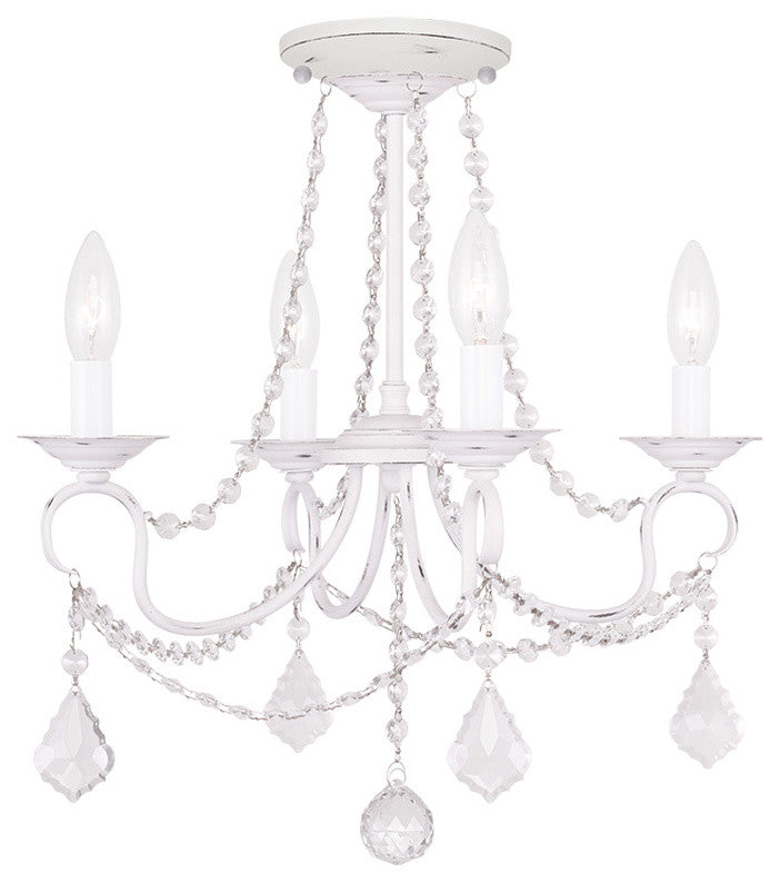 Pennington Convertible Chain-Hang and Ceiling Mount, Antique White