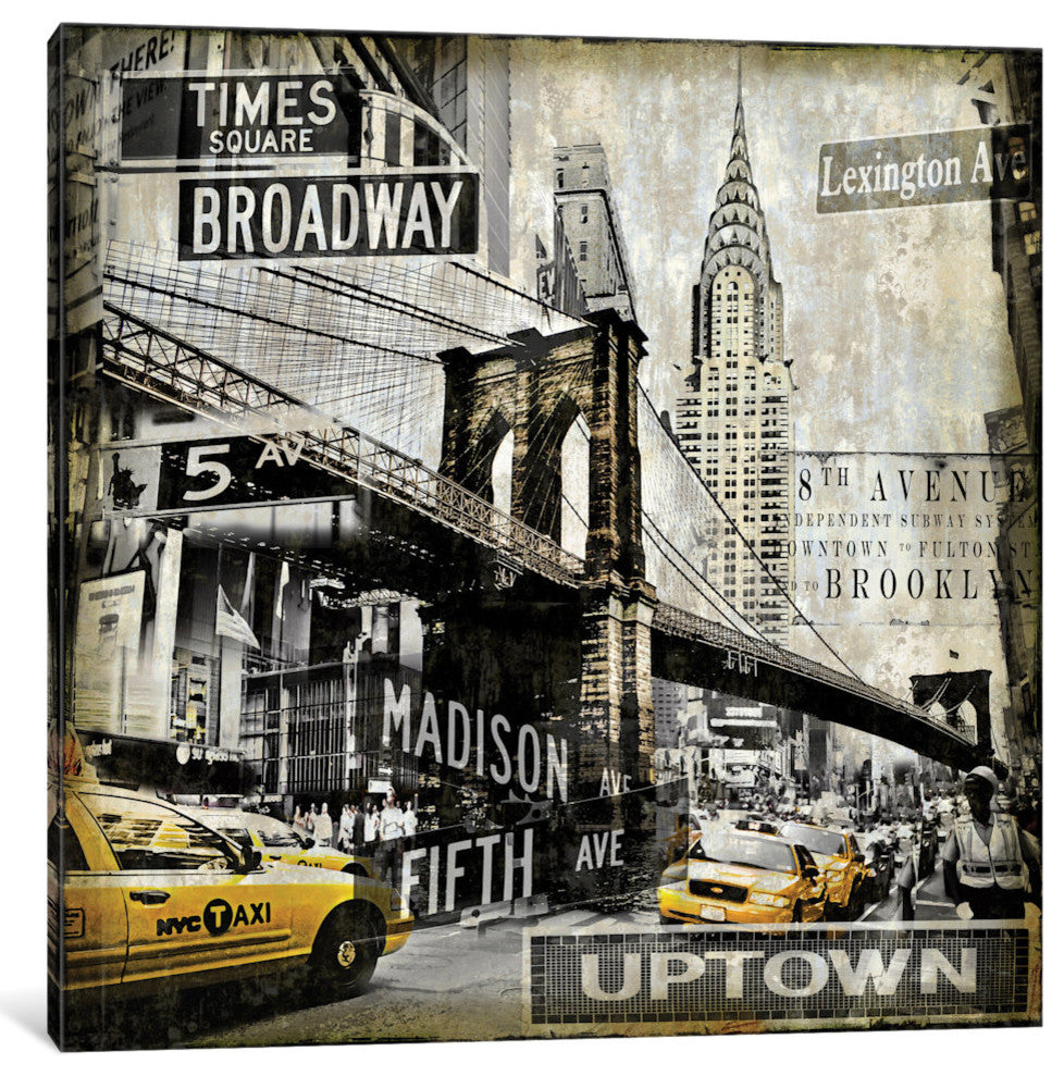 "Landmarks NYC" by Dylan Matthews, Canvas Print, 37"x37"