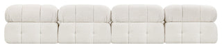 Ames Boucle Fabric Modular Sofa, Cream, 4-Piece: 4 Armless Chair