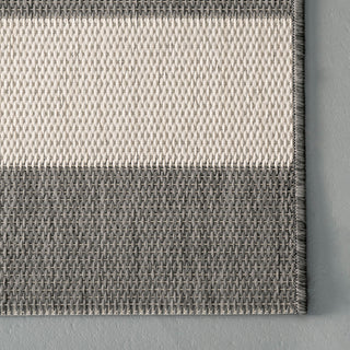 Nuloom Striped Contemporary Area Rug, Light Grey 5'3"x7'6"