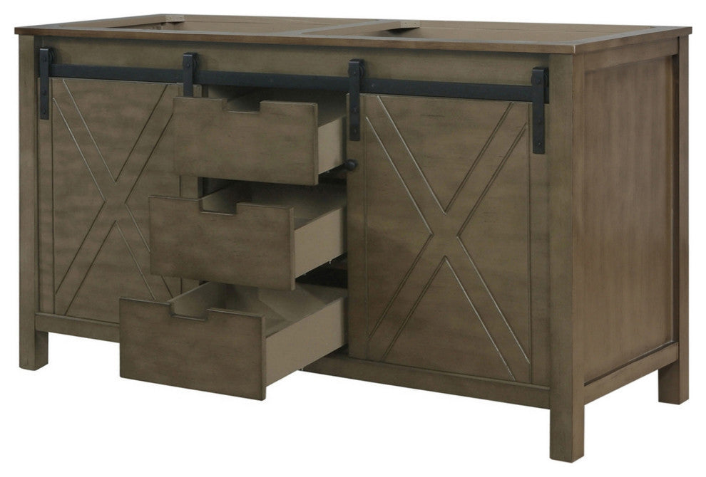 Marsyas 60" Rustic Brown Vanity Cabinet Only