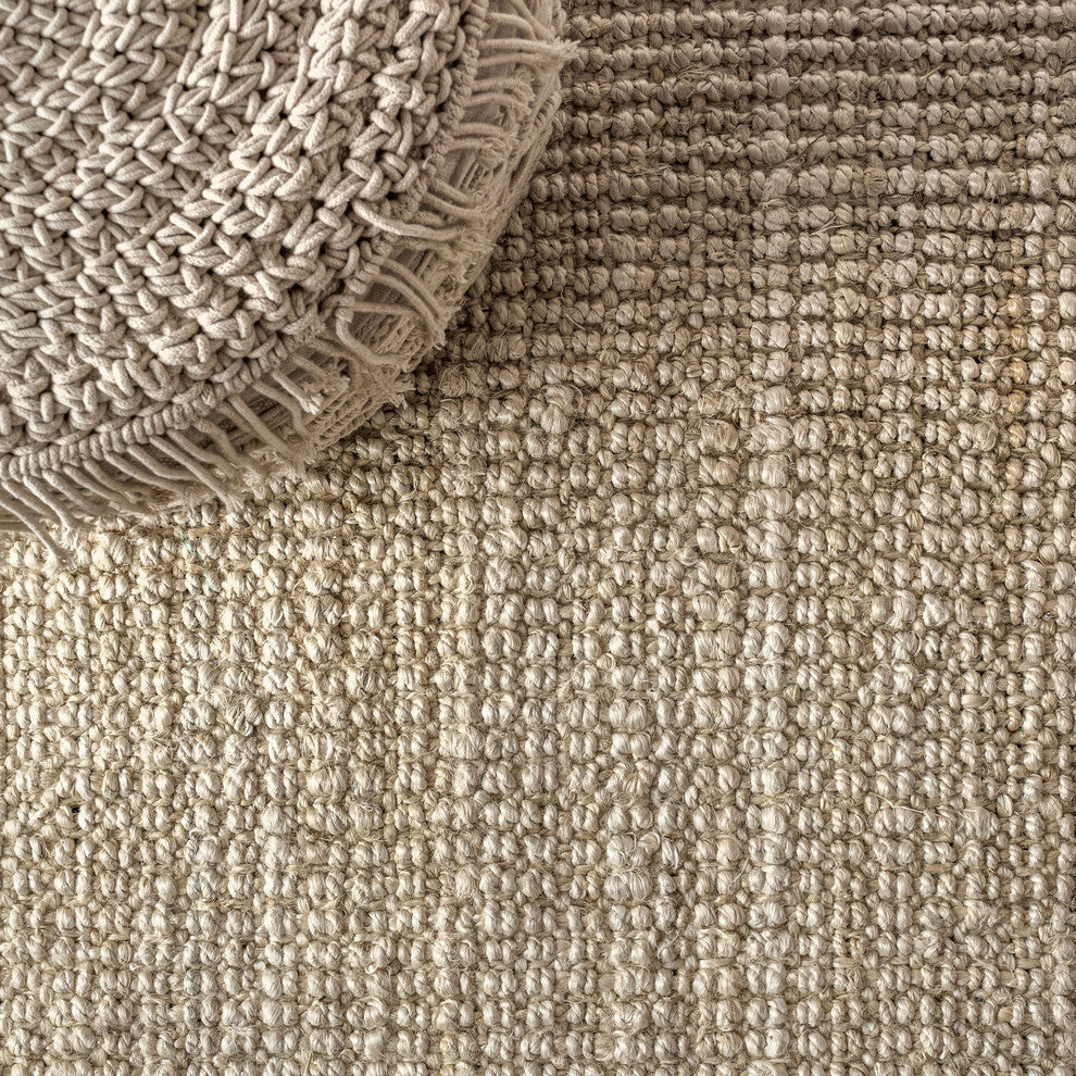 Hiro Hand Woven Chunky Jute Ivory 4' x 6' Area Rug