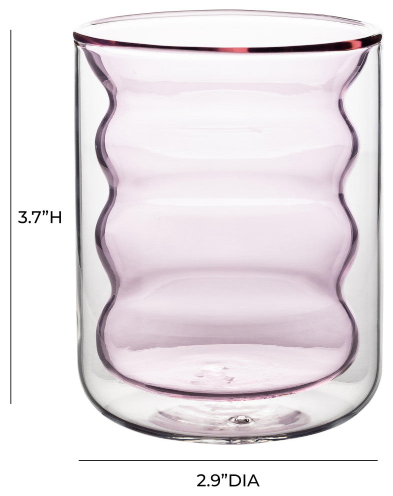 Waves Blush Water Glass, Set of 4