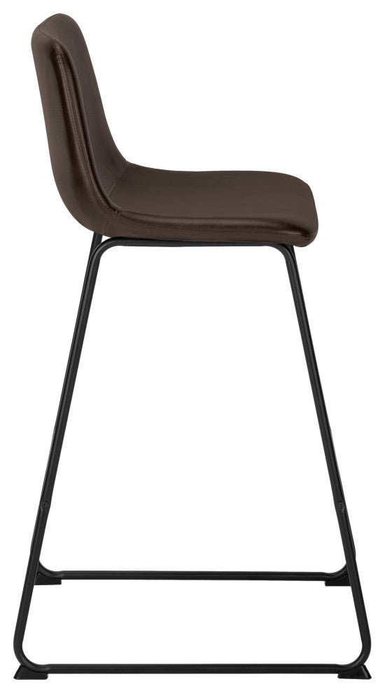 Office Chair Bar Height Standing Computer Desk Work Pu Leather Look Brown