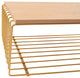 LeisureMod Walden Rectangular Coffee Table Powder Coated Steel Frame, Gold