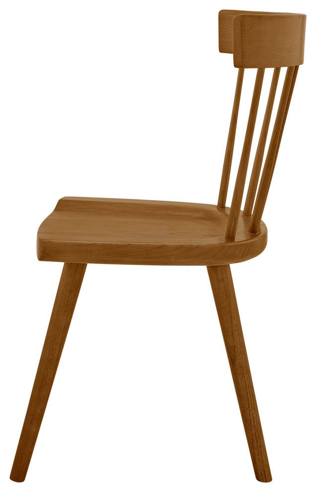 Side Dining Chair, Set of 2, Walnut, Wood, Modern, Cafe Bistro Hospitality