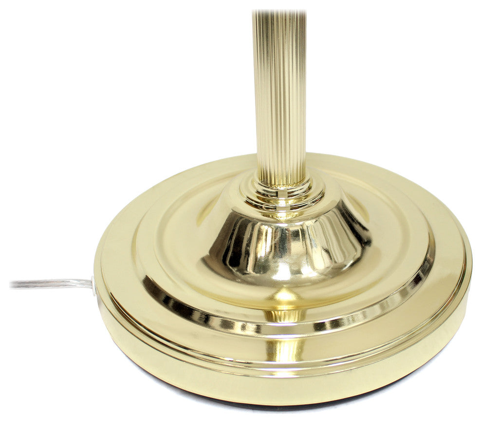 Elegant Designs 2 Light Mother Daughter Floor Lamp With White Marble Glass, Gold