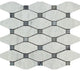 Carrara White Marble Honed Octave Pattern Mosaic Tile w/ Blue Gray Dots
