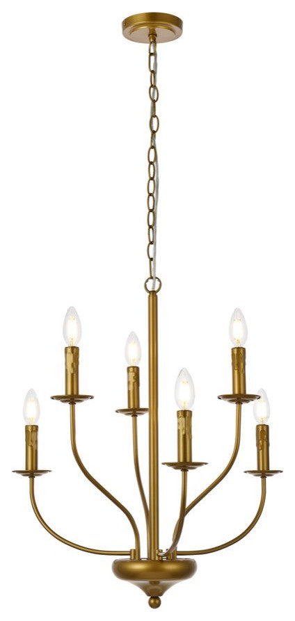 Winston 6-Light Pendant, Brass