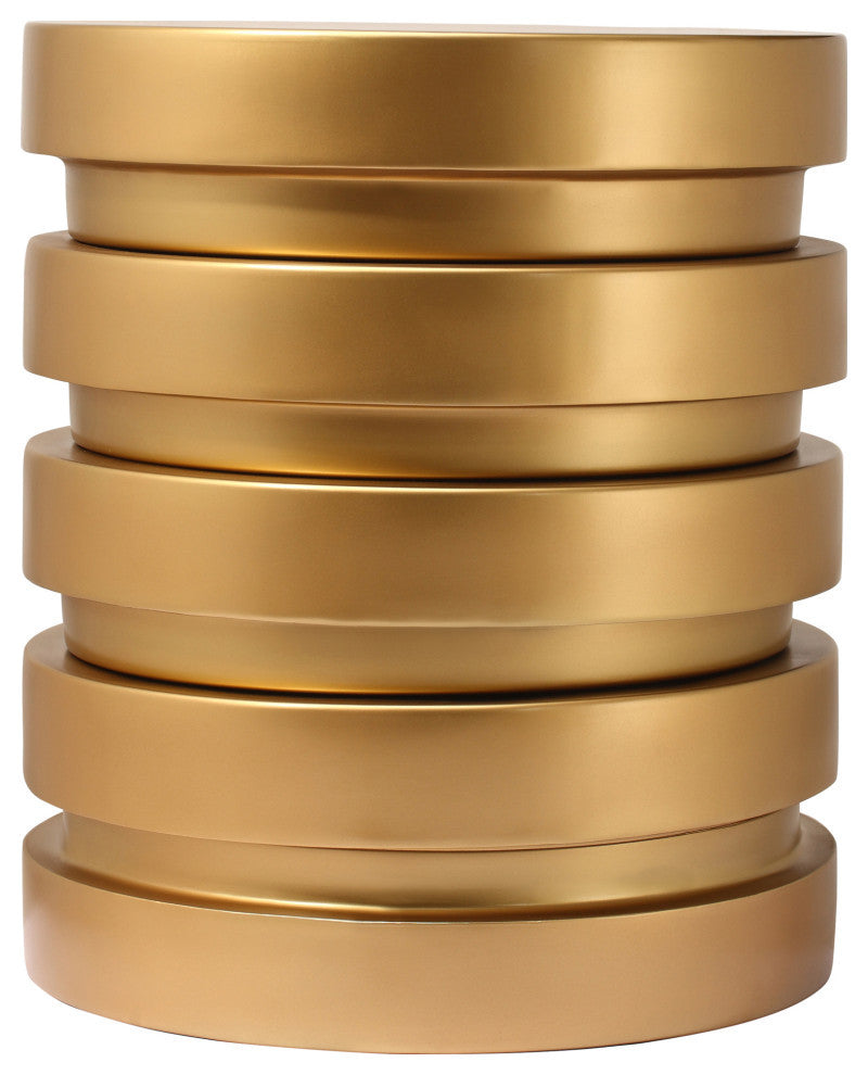 Levels Round Brushed Gold End Table