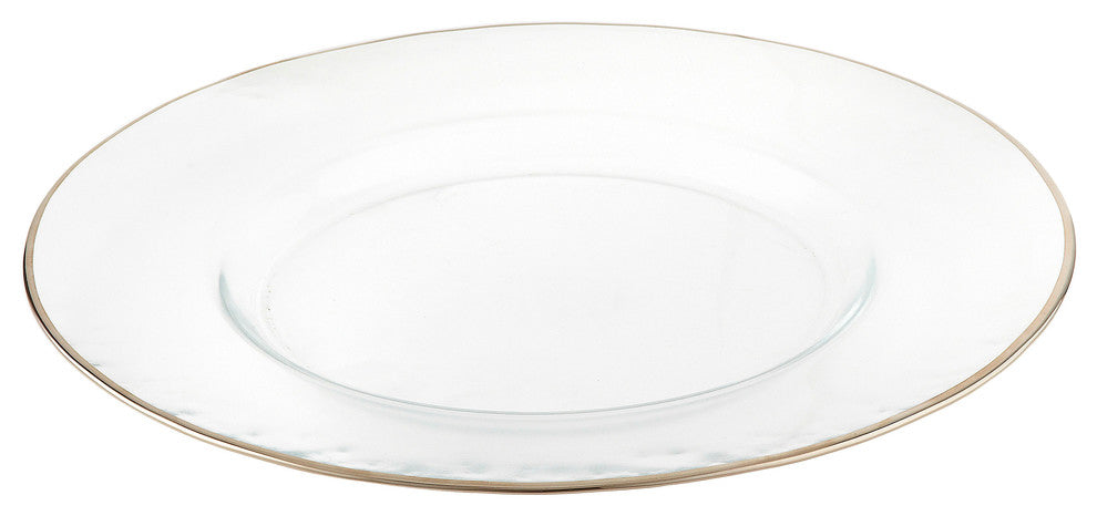 Elegance Rim Chargers 13", Set of 4, Gold, Silver