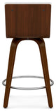 Roland Swivel Counter Height Stool, White Vegan Faux Leather