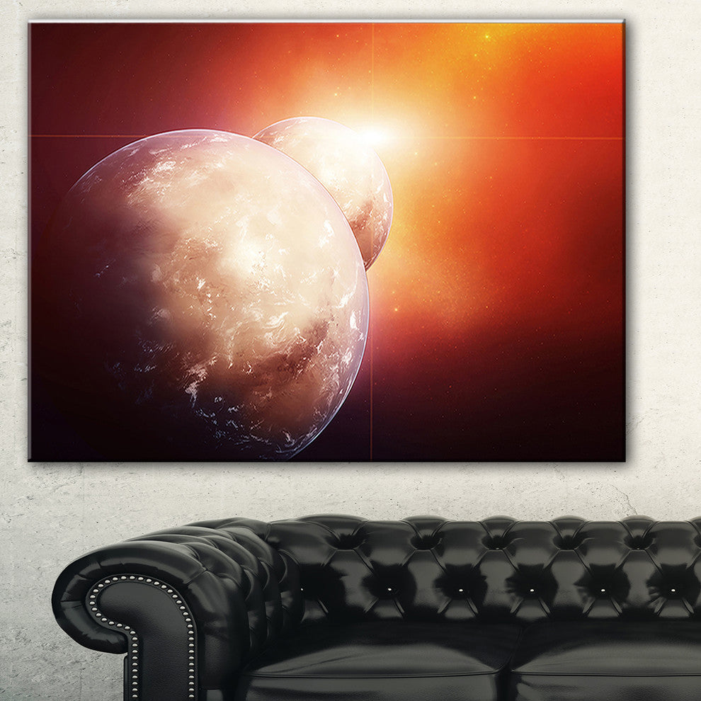 "Planets With Rising Star" Canvas Print