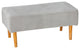 Cortesi Home Verlo Mid-Century Ottoman With Wood Legs, Gray Fabric