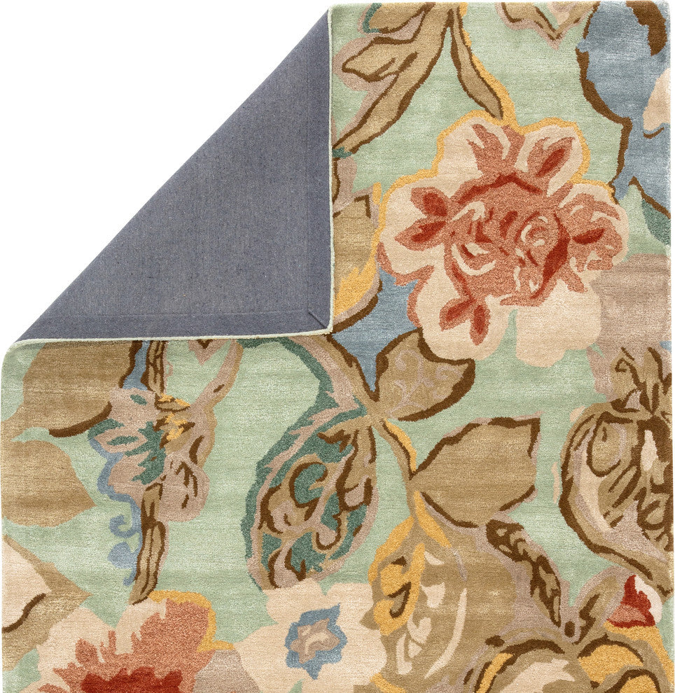 Jaipur Living Petal Pusher Handmade Floral Green/Multicolor Area Rug, 8' Square