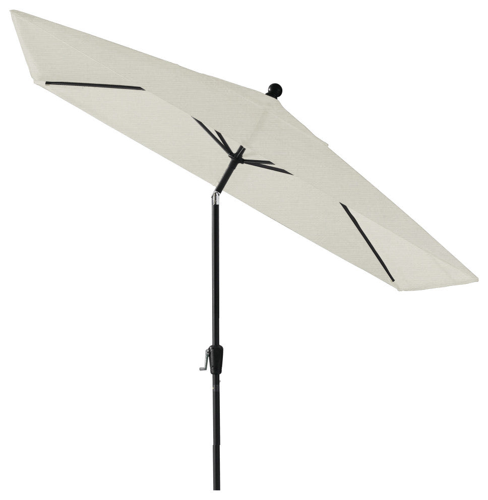Pismo Dawn 9'x7' Rectangular Premium Push Tilt Market Umbrella, Black Frame, Nat