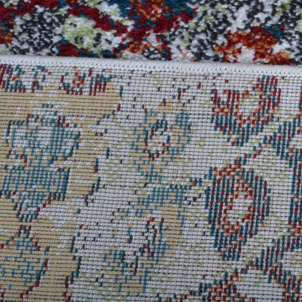 MACHINE MADE HEATSET POLYPROPYLENE AREA RUGS -Multicolor,Contemporary Design, [Rectangle] 4'x6'
