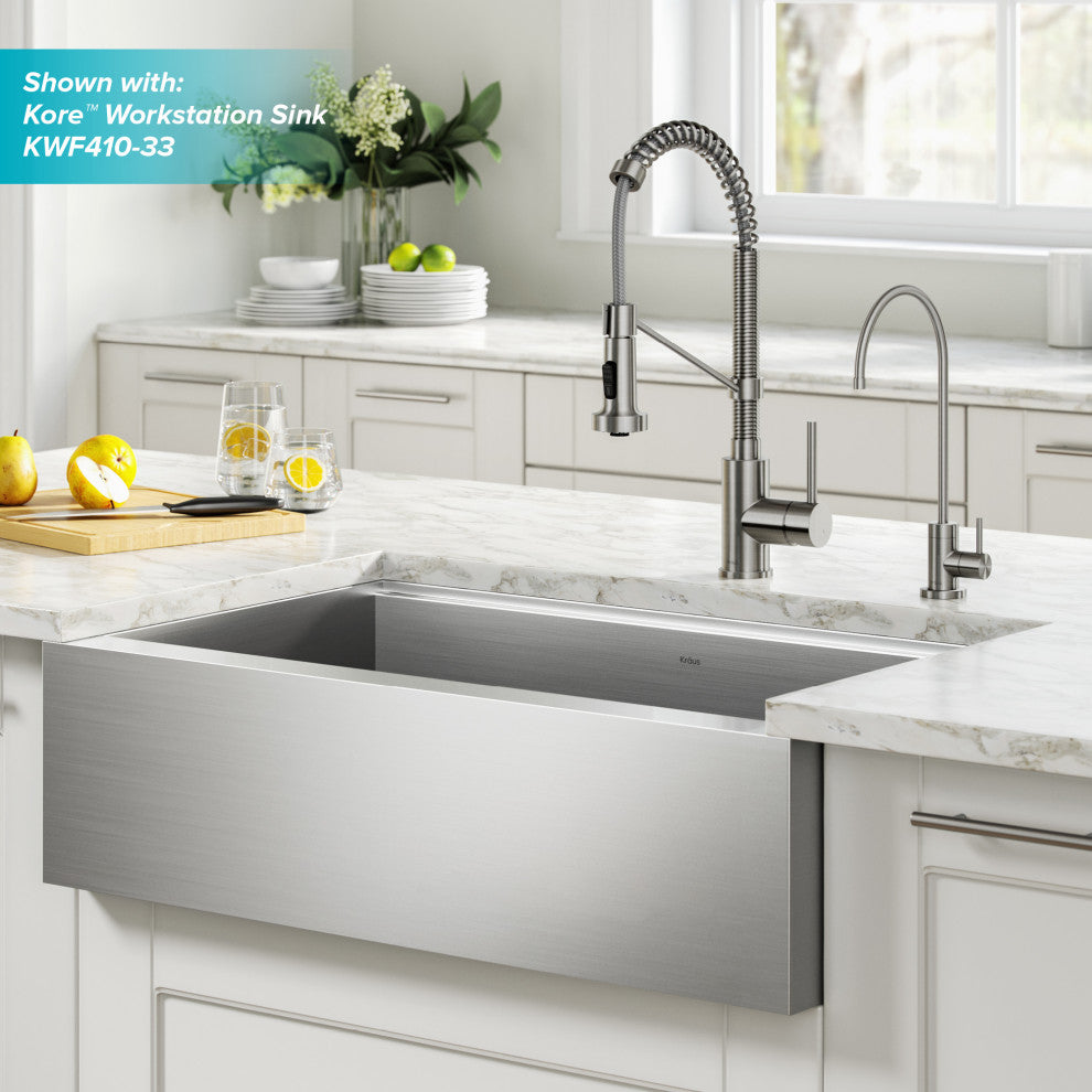 Purita Water Dispenser, Bolden Pulldown Kitchen Faucet, SF Stainless Steel