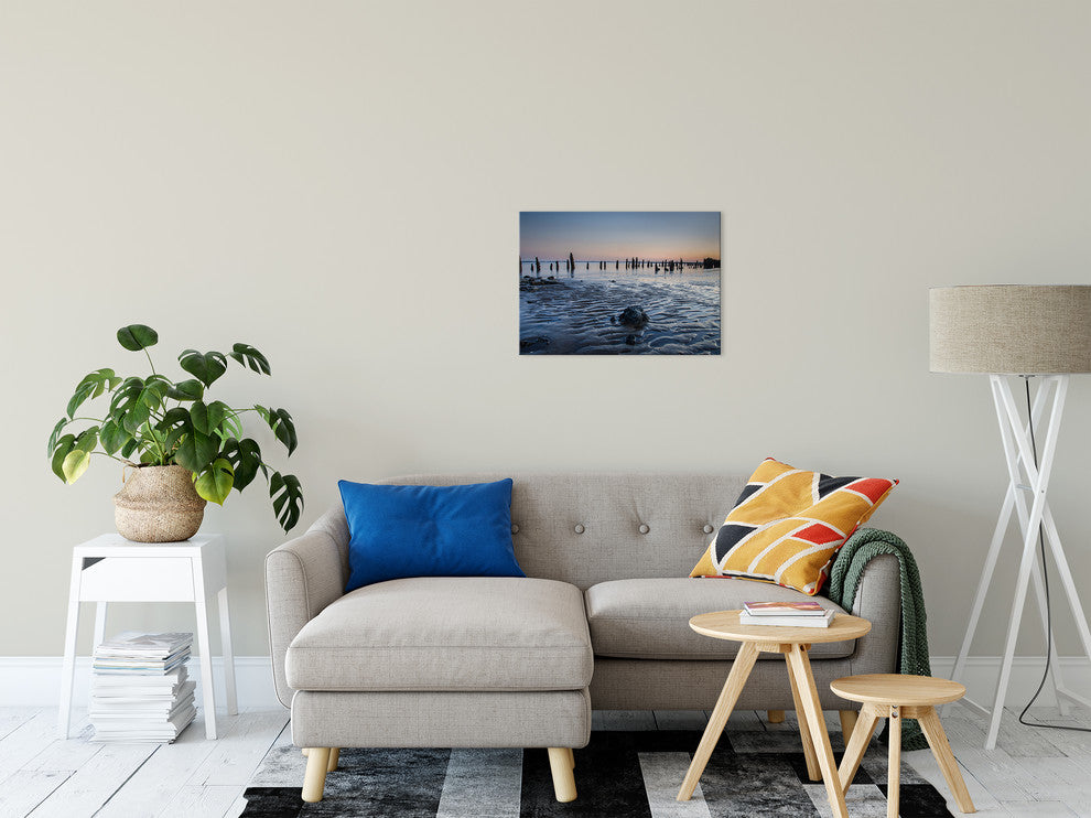 Low Tide At Battery Coastal Landscape Photo Canvas Wall Art Print, 16" X 20"