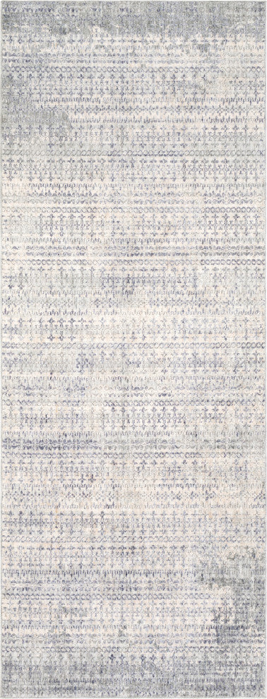 Surya Presidential PDT-2316 3'3"x8' Rug, Pale Blue/Green/Blue/Blue/Gray/Ivory