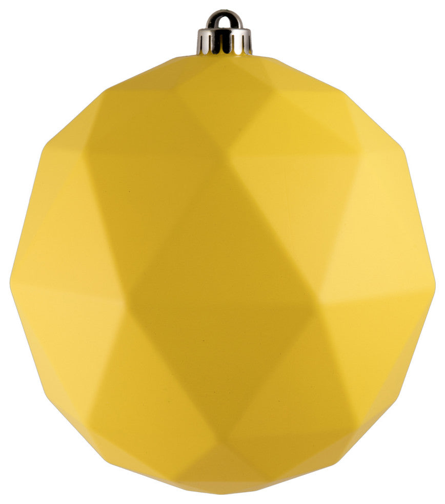 Vickerman M177578Dm 8" Yellow Matte Geometric Ball Ornament