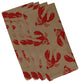Lobster Fest, Animal Print Napkin, Taupe And Beige, Set of 4