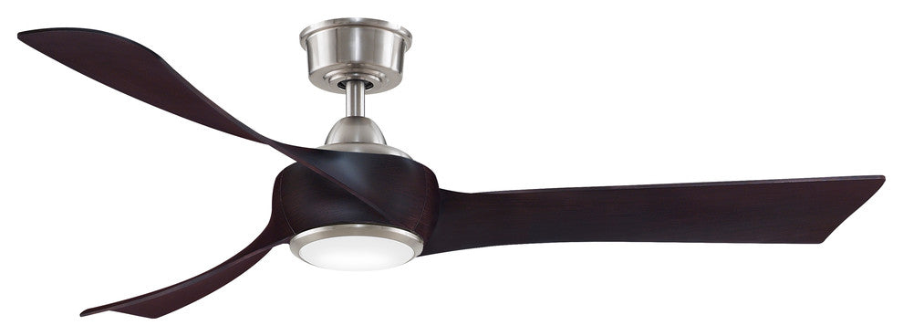 Fanimation Wrap Custom Ceiling Fan Brushed Nickel/Dark Walnut/LED Light, 56"
