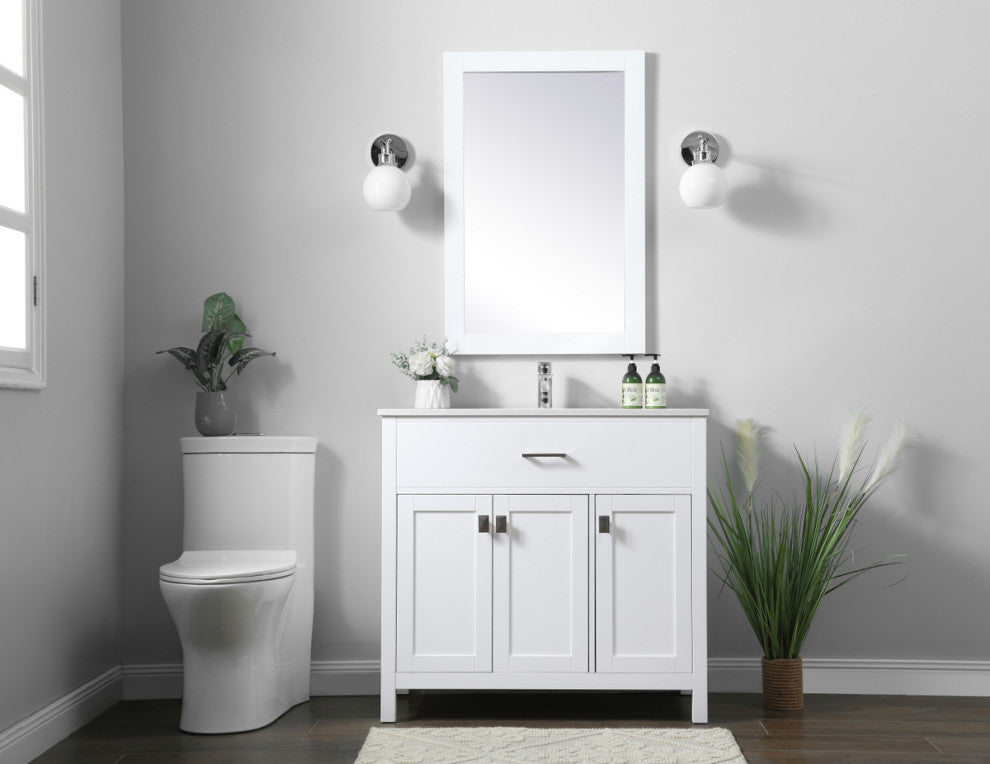 36" SIngle Bathroom Vanity, White