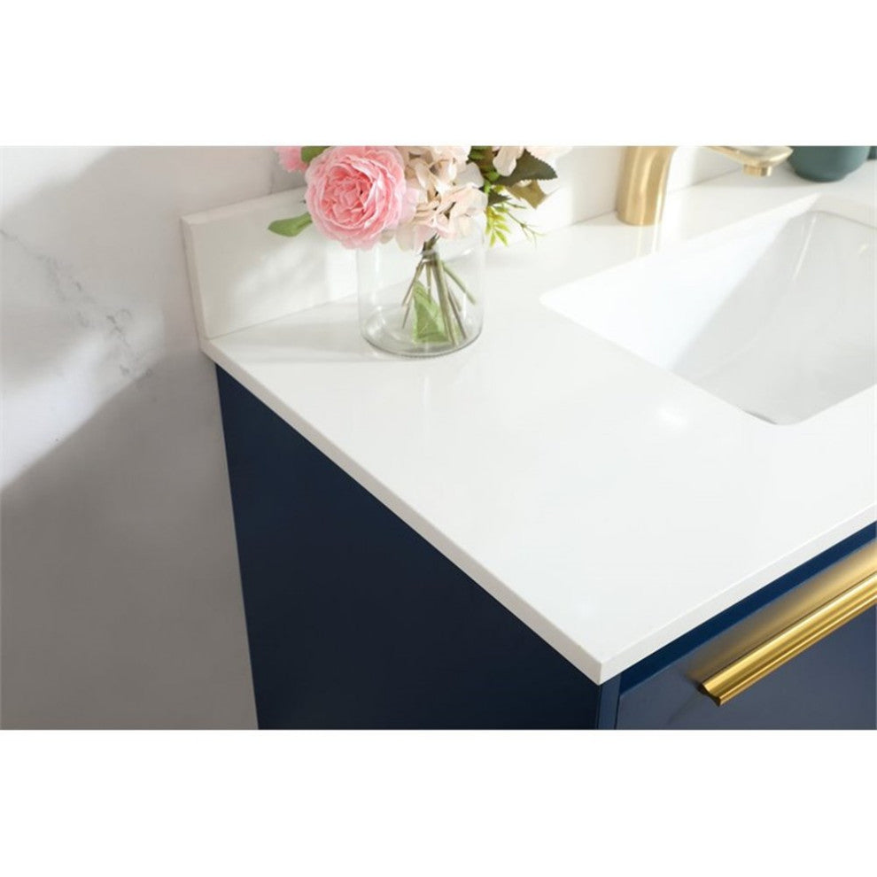 Elegant Decor Roman Bathroom Vanity Blue