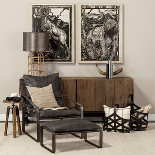 Tyrell Matte Black Metal Decorative Baskets (Set of 2)