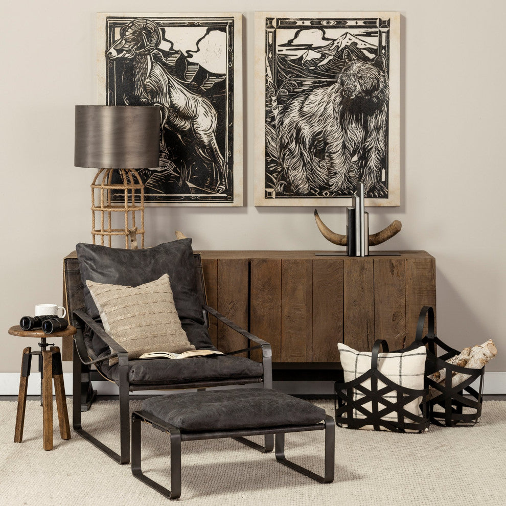 Tyrell Matte Black Metal Decorative Baskets (Set of 2)