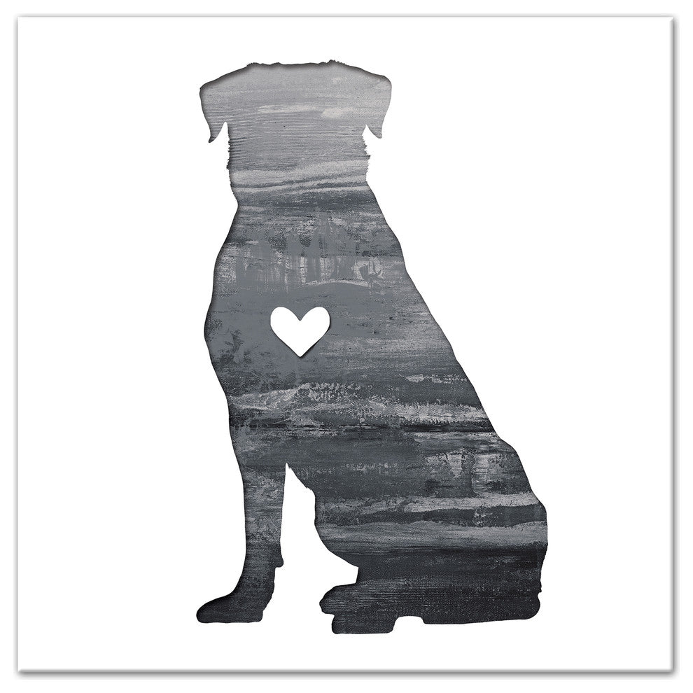 Designs Direct Creative Group Ink Silhouette Rottweiler 20x20 Canvas Wall Art