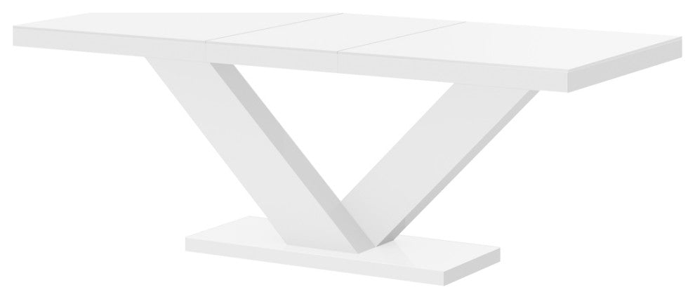 NICTORIA Dining Table with Extension, White